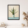 Aloe Aloe Vera Green Plant Lover Simple Wall Art Print, thumbnail 4 of 6