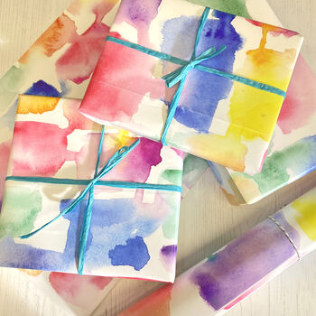 Watercolour Blur Luxury Gift Warp, Wrapping Paper, 3 of 3