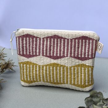 Handwoven Wash Bag Makeup Bag Zip Pouch, 4 of 12