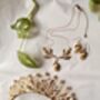 The Agatha Necklace Pearl Oak Leaf Baroque Coin Freshwater Gold Filled Handmade, thumbnail 5 of 9
