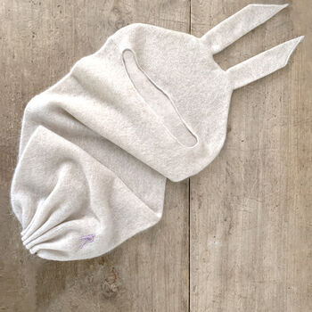 Pure Cashmere Baby Coccoon With Bunny Rabbit Ears, 2 of 6