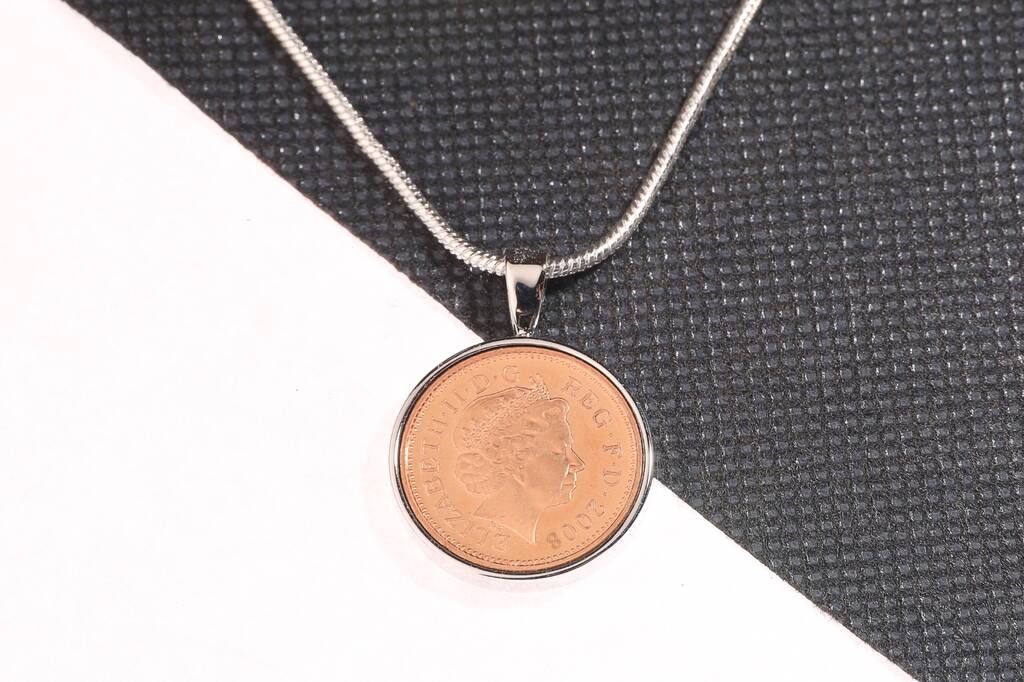 2008 18th Birthday One Penny Coin Pendant Gift, 1 of 5