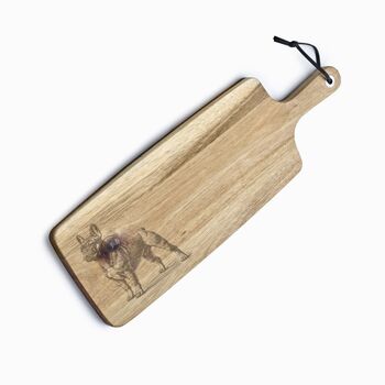 Personalised French Bulldog Engraved Acacia Serving Board, 10 of 11