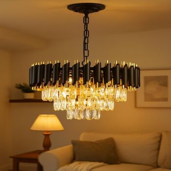 Modern Black And Gold Crystal Chandelier, 4 of 4