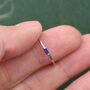 Sapphire Blue Tiny Baguette Cz Ring In Sterling Silver, thumbnail 4 of 9