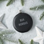 Christmas 'Bah Humbug' Black 6oz Hip Flask | Gift Boxed, thumbnail 1 of 2