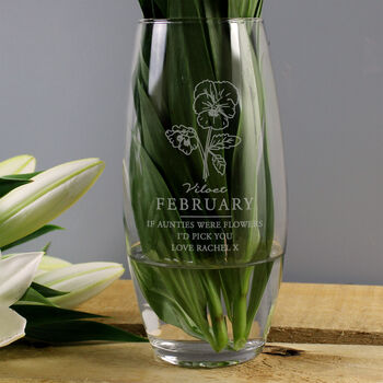 Personalised Month Birth Flower Glass Bullet Vase, 5 of 12