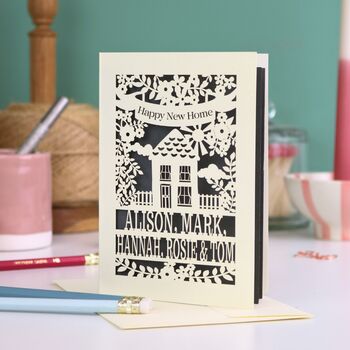 Personalised Papercut Happy New Home Card, 5 of 6