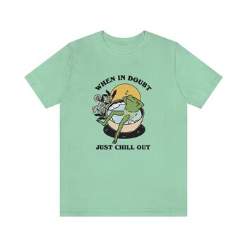 'When In Doubt' Chill Retro Cottagecore Frog Shirt, 8 of 8