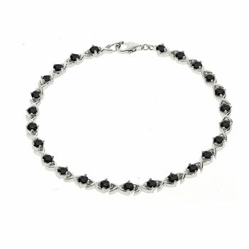 Black Sapphire And Silver Bracelet, 3 of 4
