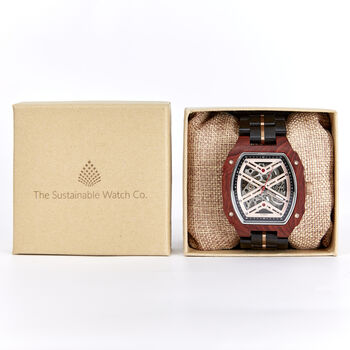 The Mahogany Handmade Natural Wood Wristwatch, 2 of 8