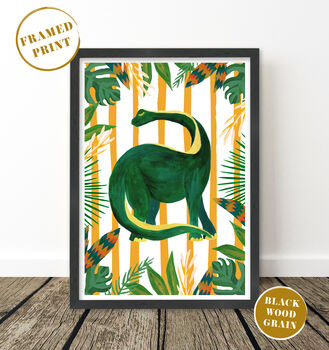 Framed Green Dinosaur Print, 6 of 9