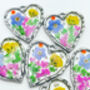 Forgetmenot Flowers Heart Pendant Necklace Silver Steel, thumbnail 6 of 11