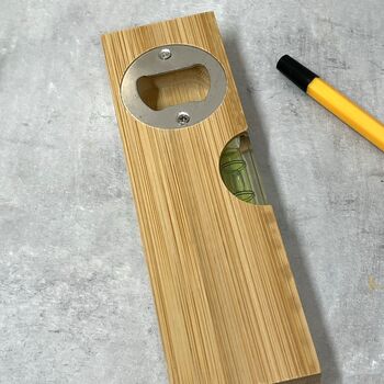 Personalised Wooden Spirit Level And Bottle Opener, 5 of 5