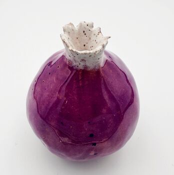 Handmade Ceramic Pomegranate Purple, 5 of 9