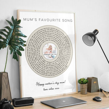 Mum's Favourite Song Personalised Lyrics Print, 3 of 11