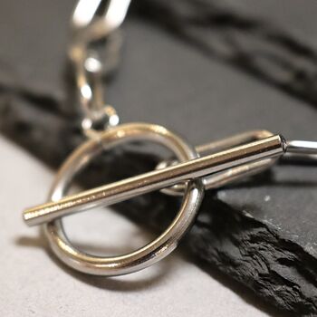 Stainless Steel Link Chain Ot Clasp Bracelet, 3 of 8