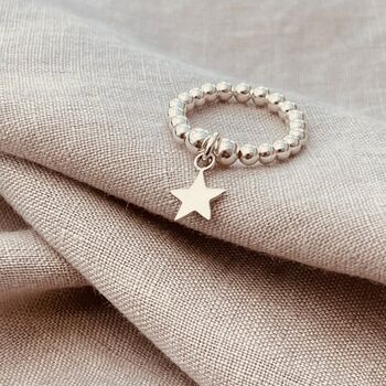 Sterling Silver Star Charm Ring, 2 of 4
