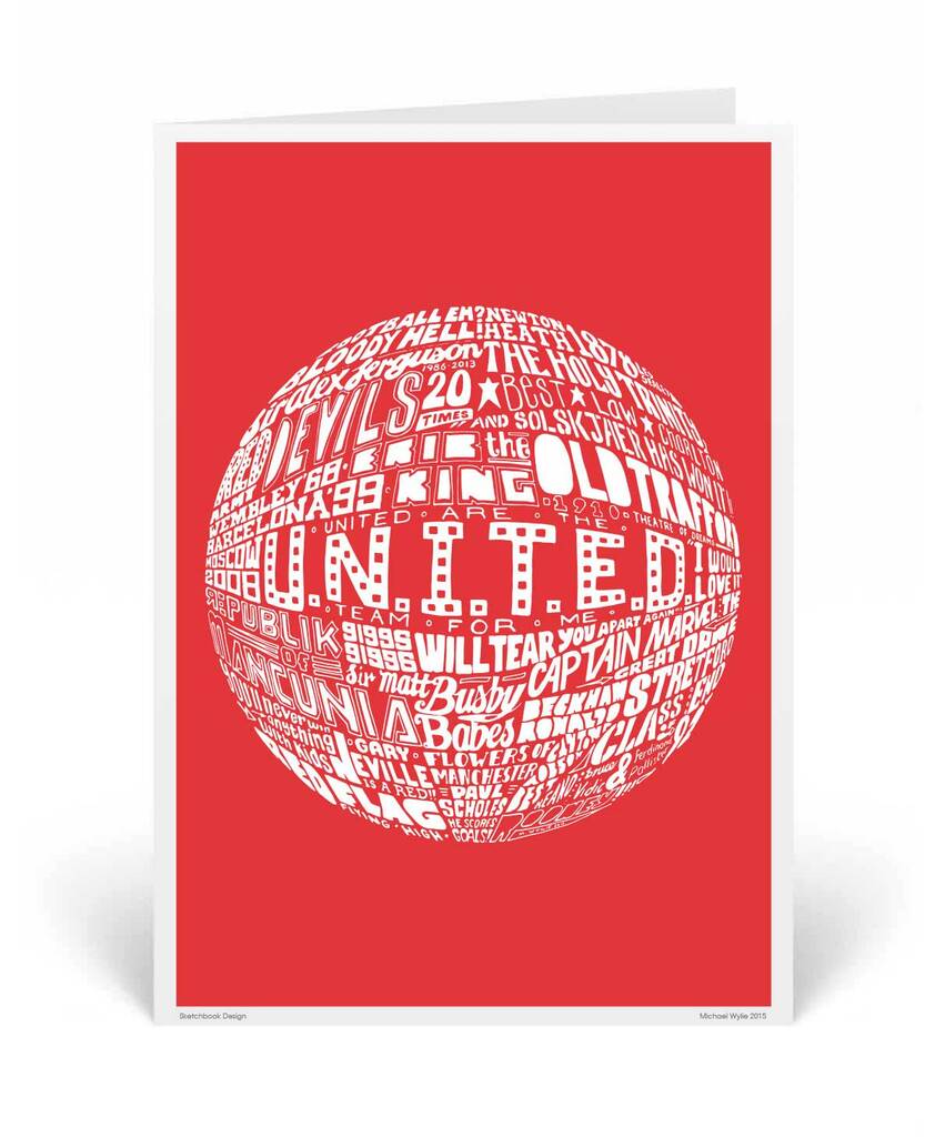 Manchester United Greetings Card By Sketchbook Design
