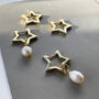 Star And Freshwater Pearl Hoop Earrings, thumbnail 7 of 8
