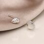 Mismatched Sterling Silver Shell Stud Earrings, thumbnail 5 of 7