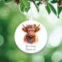 Personalised Hippie Highland Cow Decoration A, thumbnail 1 of 2