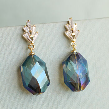 Labradorite Art Deco Drop Earrings, 2 of 6