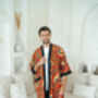 Men's Batik Kimono Robe In Red, thumbnail 2 of 11