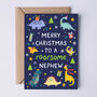 Dinosaur Christmas Card For Nephew, thumbnail 2 of 3