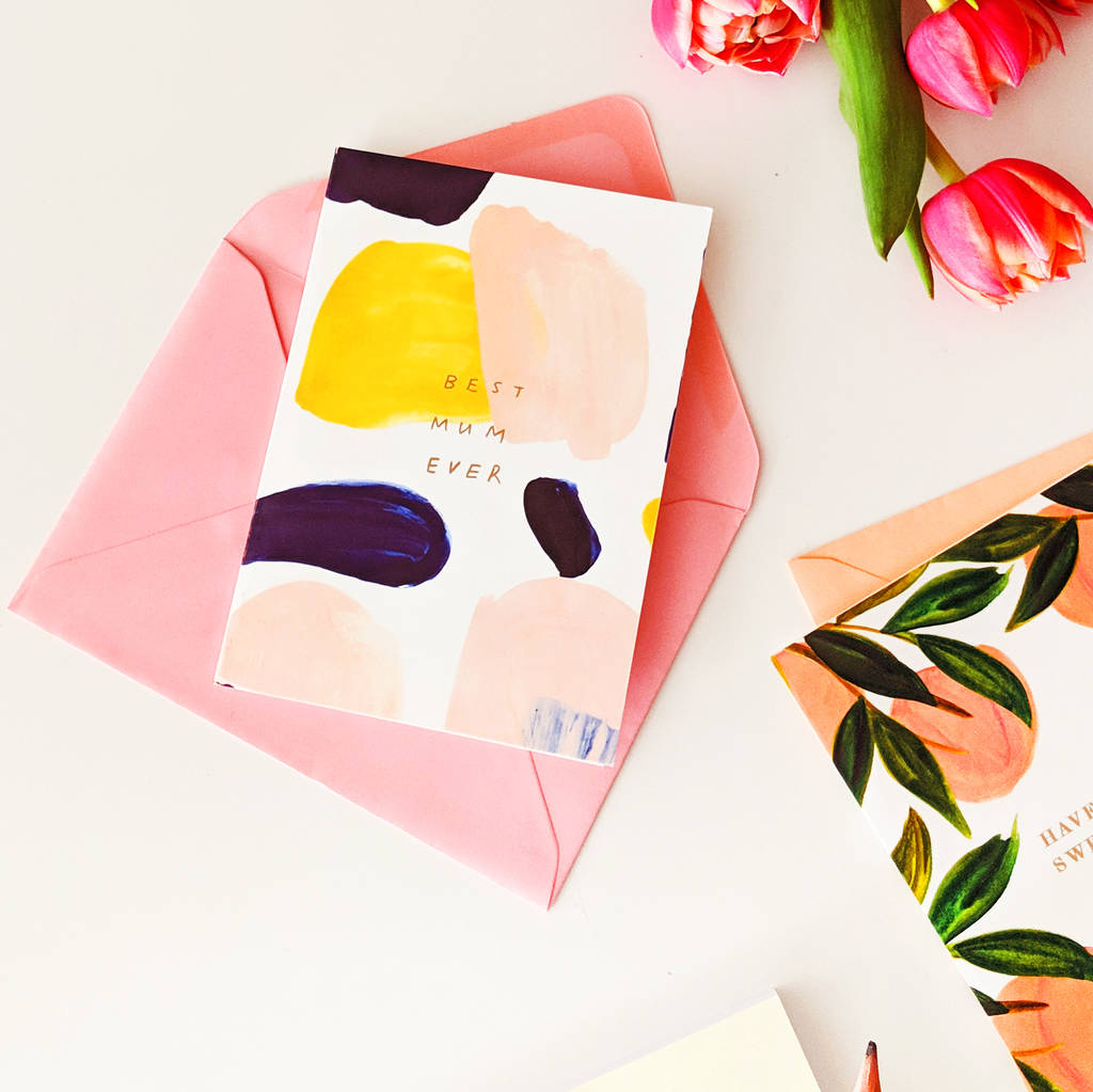 Best Mum Ever Abstract Minimal Mother's Day Card By Annie Dornan-Smith ...