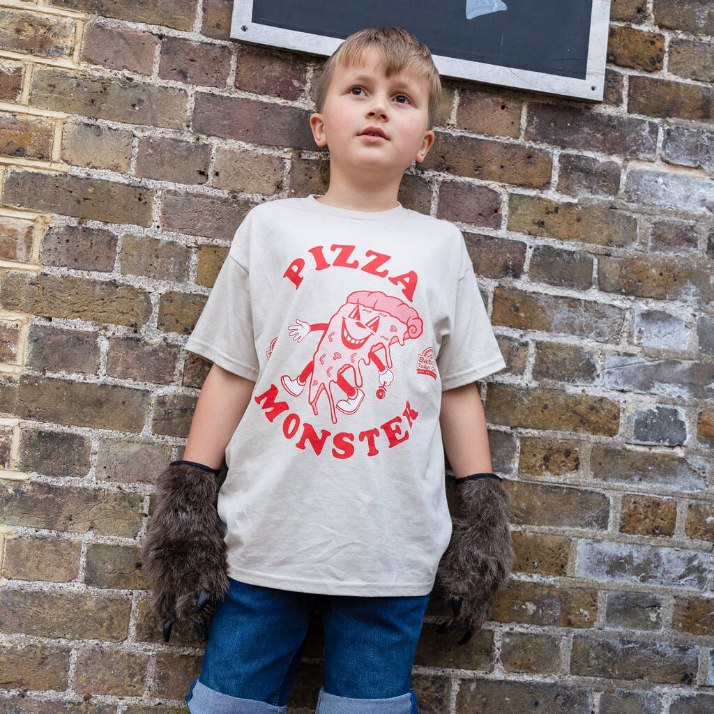 Pizza Monster Boys' Slogan T Shirt, 1 of 4