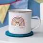 Children's Modern Earth Rainbow Personalised Enamel Mug, thumbnail 1 of 4