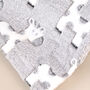 Personalised Grey Fleece Giraffe Baby Blanket, thumbnail 2 of 5