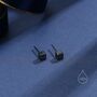 Sterling Silver Tiny Little Cube Stud Earrings, thumbnail 4 of 12