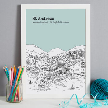 Personalised St Andrews Graduation Gift Print, 4 of 9