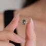 Oval Cabochon Moss Agate Classic Single Stone In Sterling Silver, thumbnail 4 of 12