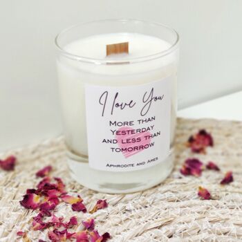 Personalised Valentine's Candle With Wooden Wick, 4 of 5