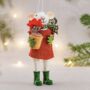 Felt Gardening Mouse Christmas Hanging Decoration, thumbnail 1 of 2