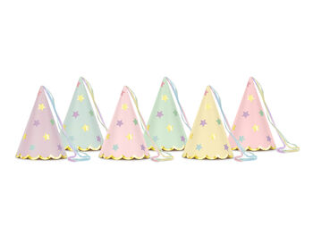Pastel And Star Luxury Party Hats X Six, 3 of 4