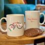 Christmas Pudding Cycling Bike Christmas Mug, thumbnail 1 of 2