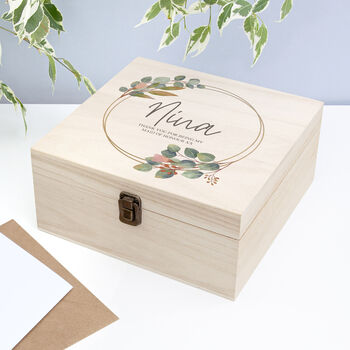 Personalised Floral Bridesmaid Medium Keepsake Box, 4 of 4