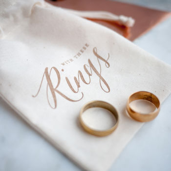 Gold Calligraphy Wedding Ring Bag, 2 of 4