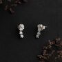 Sterling Silver Cubic Zirconia Star Climber Stud Earrings, thumbnail 3 of 5