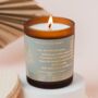 Personalised Christmas Candle – Postcard Style Foil Label Gift – Festive Soy Wax Candle, thumbnail 1 of 6
