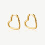 Women's Small Heart Hoop Earrings In Gold, Minimalist Jewellery, thumbnail 1 of 3