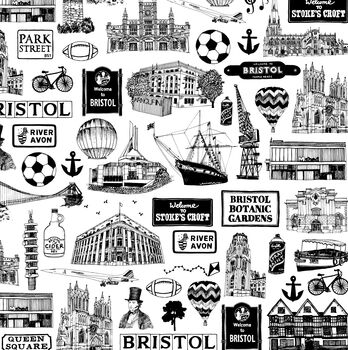 Bristol Illustrated Black And White Print, 3 of 9