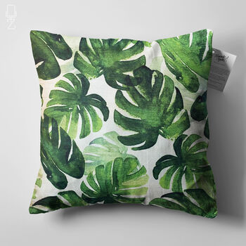 Tropical Green Palm Leaves Cushion Cover, 5 of 7