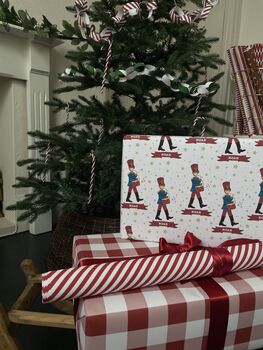 Drummer Boy Personalised Christmas Wrapping Paper, 2 of 3