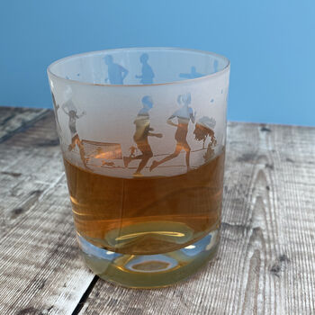 Runner's Etched Glass Tumbler, 3 of 6