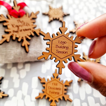 Wooden Personalised Family Christmas Tokens, 2 of 5